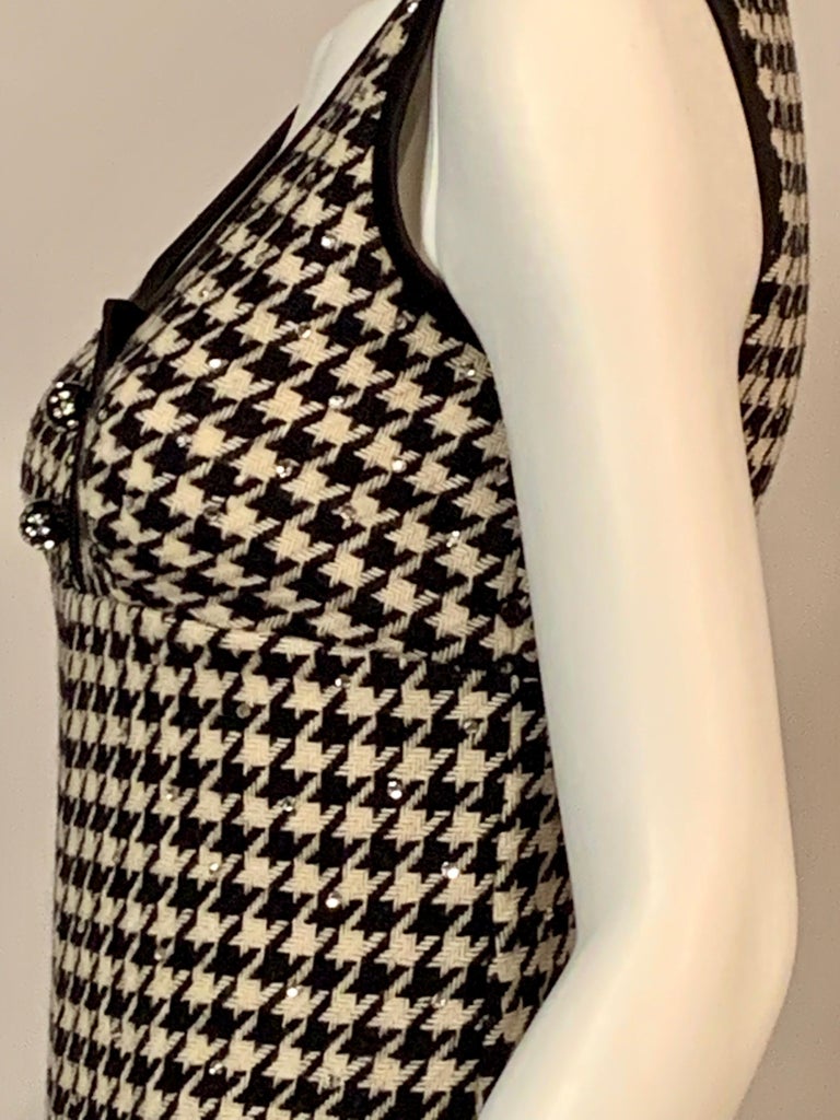 1960’s Rhinestone Studded Morton Myles Black and Cream Houndstooth Jumpsuit For Sale 8