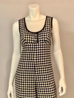 1960’s Rhinestone Studded Morton Myles Black and Cream Houndstooth Jumpsuit