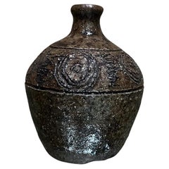 1960s Rich Textured Weed Pot Vase Modern California