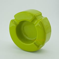 1960s Rich Yellow Raymor Memphis Ceramic Ashtray in Style of Ettore Sottsass