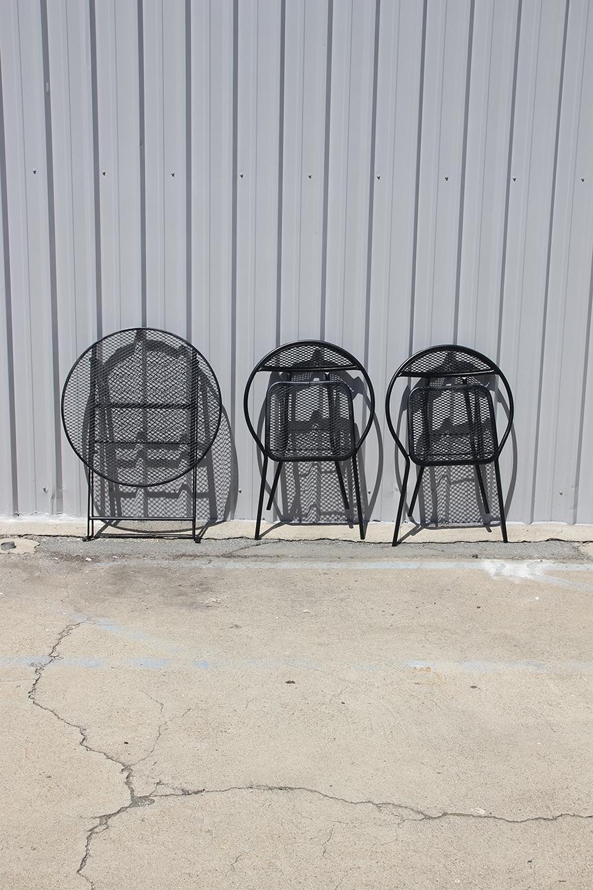 Mid-Century Modern 1960's Rid-Jid Folding Patio Set (Table & 2 Chairs) by Salterini For Sale
