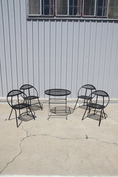 1960's Rid-Jid Folding Patio Set (Table & 4 Chairs) by Salterini