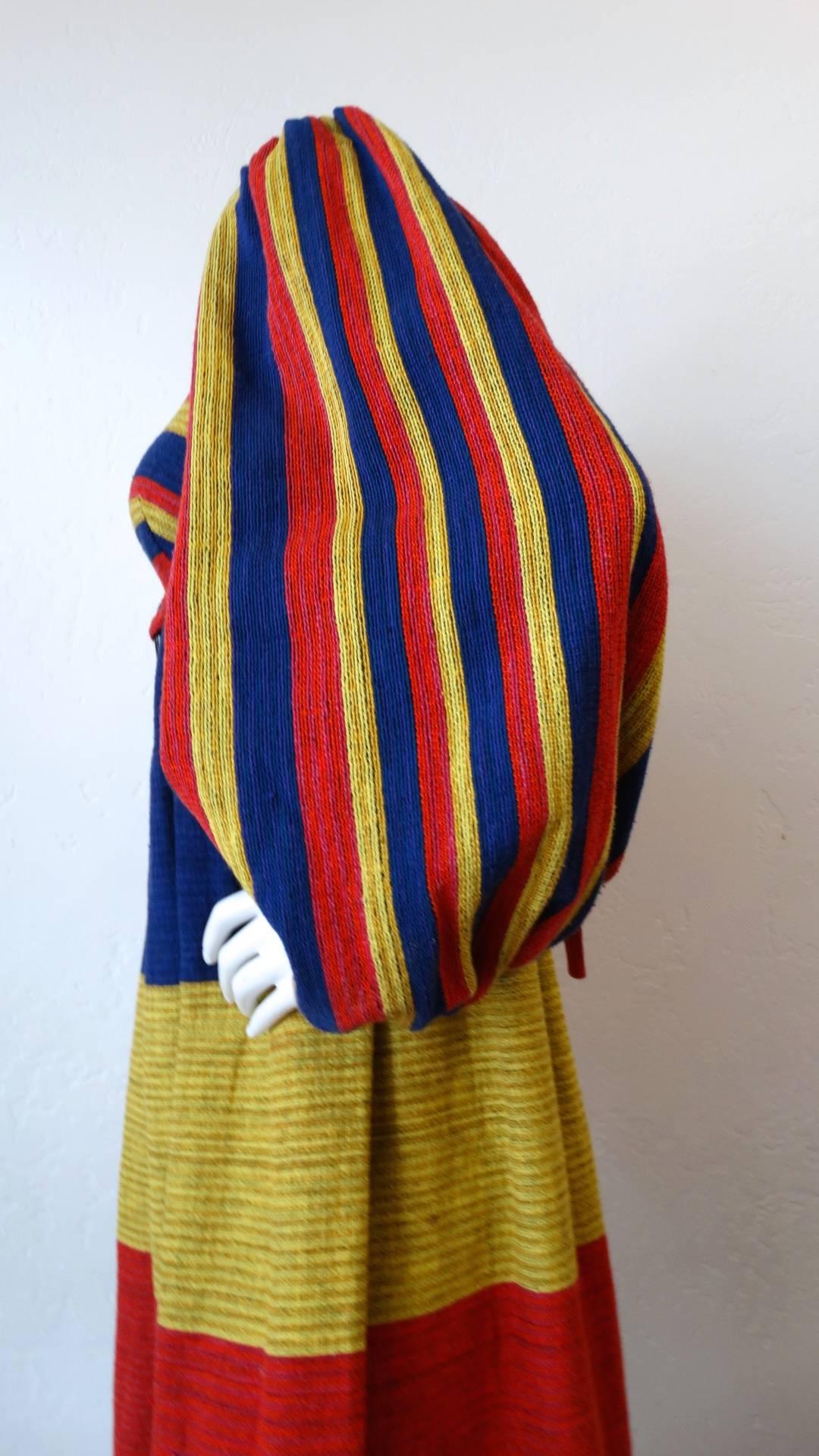 1960s Rikma Primary Color Striped Dress 1