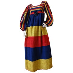 1960er Rikma Primary Color Gestreiftes Kleid