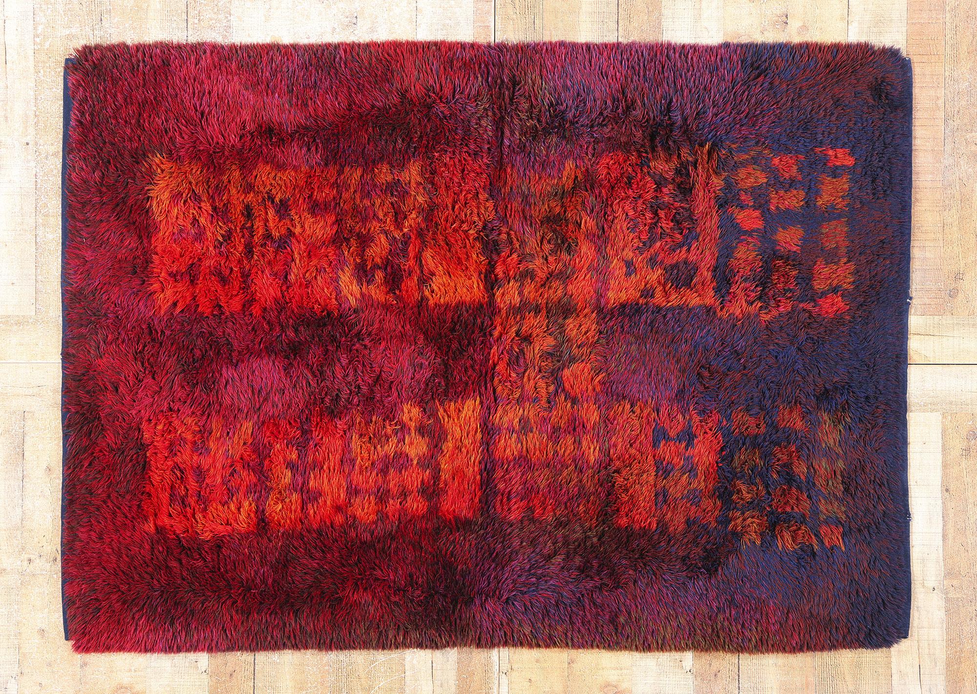 1960's Ritva Puotila Finnish Rya Ryijy Carpet, Neptunas 1968 For Sale 3
