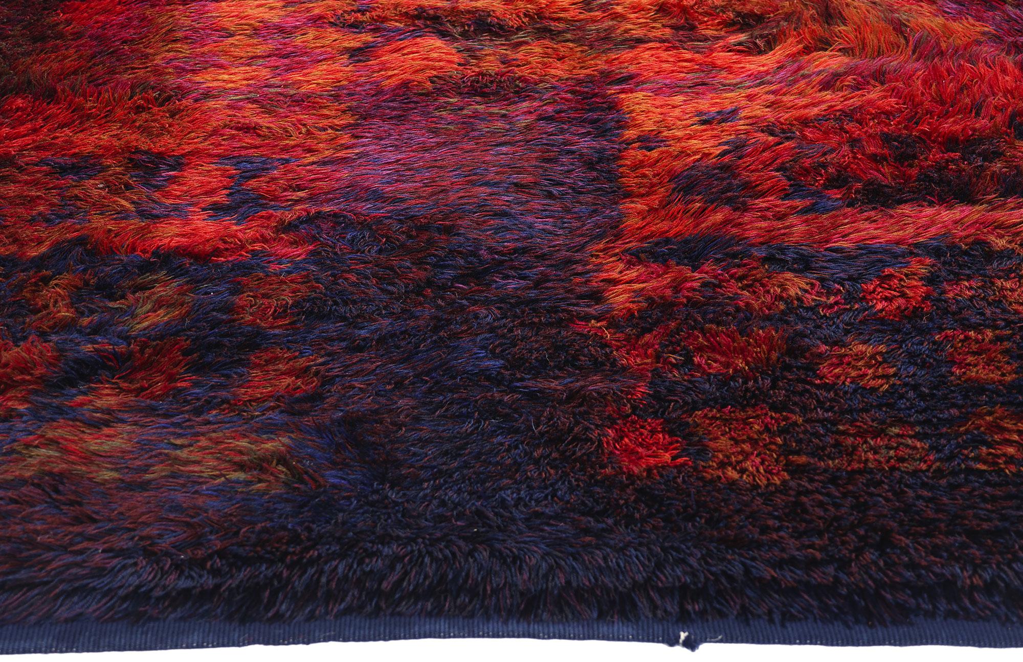 Scandinavian Modern 1960's Ritva Puotila Finnish Rya Ryijy Carpet, Neptunas 1968 For Sale