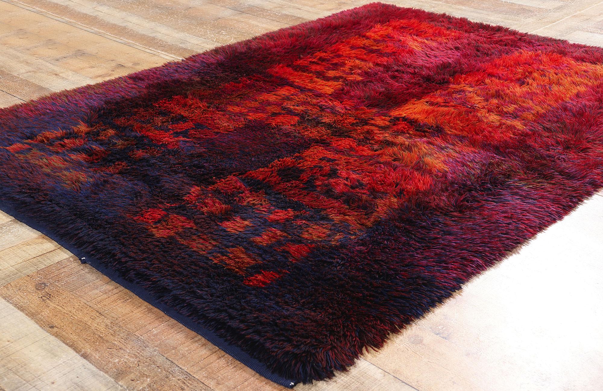 1960's Ritva Puotila Finnish Rya Ryijy Carpet, Neptunas 1968 For Sale 1