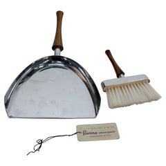 1960s Riviera Silver Butler Crumb Brush and Tray Italy