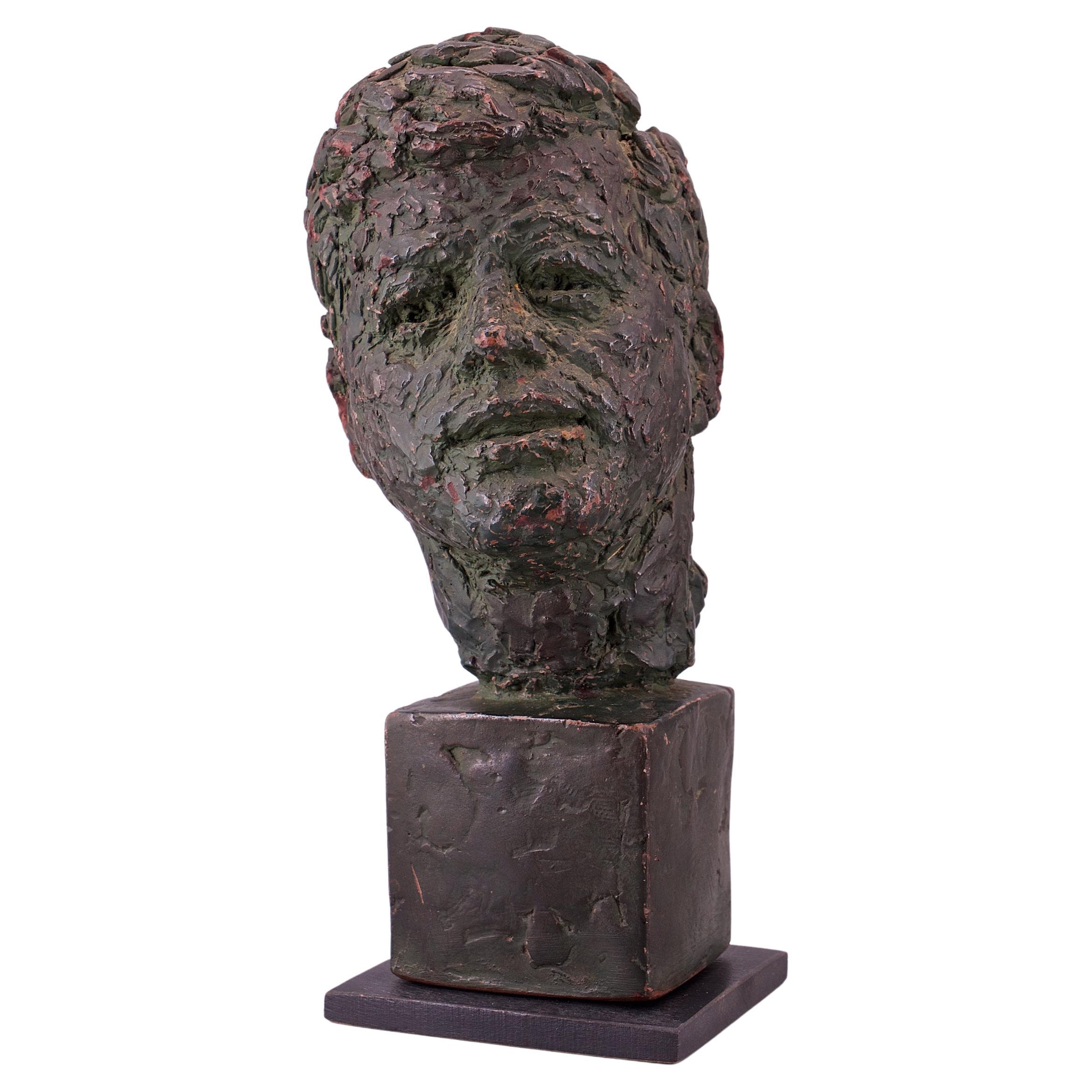1960s Robert Berks Sculpture Bust John F Kennedy JFK Miami Beach Mid-Century Art For Sale