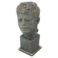 Used 1960s Robert Berks Unique Sculpture of John F Kennedy JFK Bust Miami Beach Award