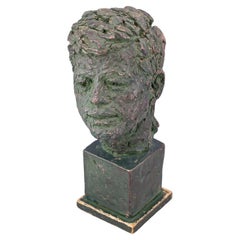 Vintage 1960s Robert Berks Unique Sculpture of John F Kennedy JFK Bust Miami Beach Award