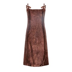 1960s Robert Dorland Bronze Tinsel Lame Dress