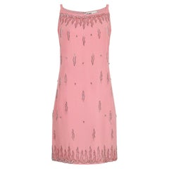 1960s Robert Dorland Pink Sequin and Beaded Mini Dress