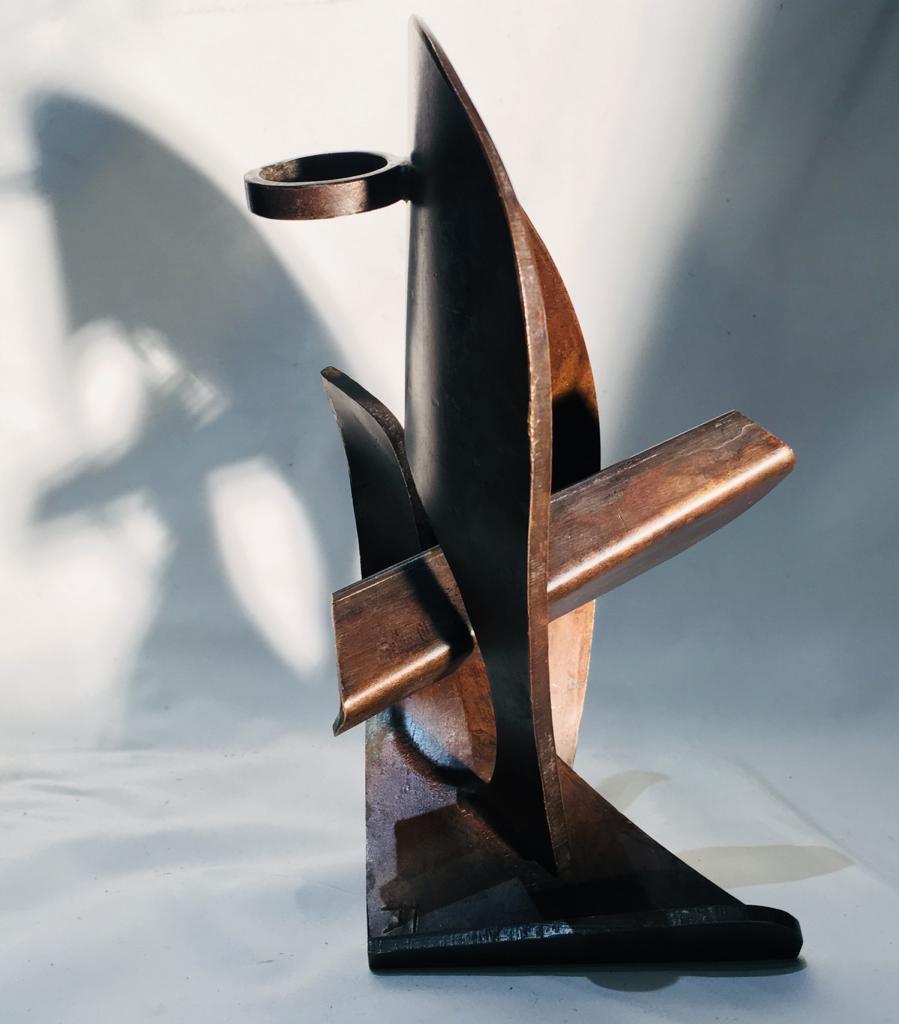 Mid-20th Century 1960s Robert Fachard Abstract Bronze Sculpture Unique Piece France For Sale