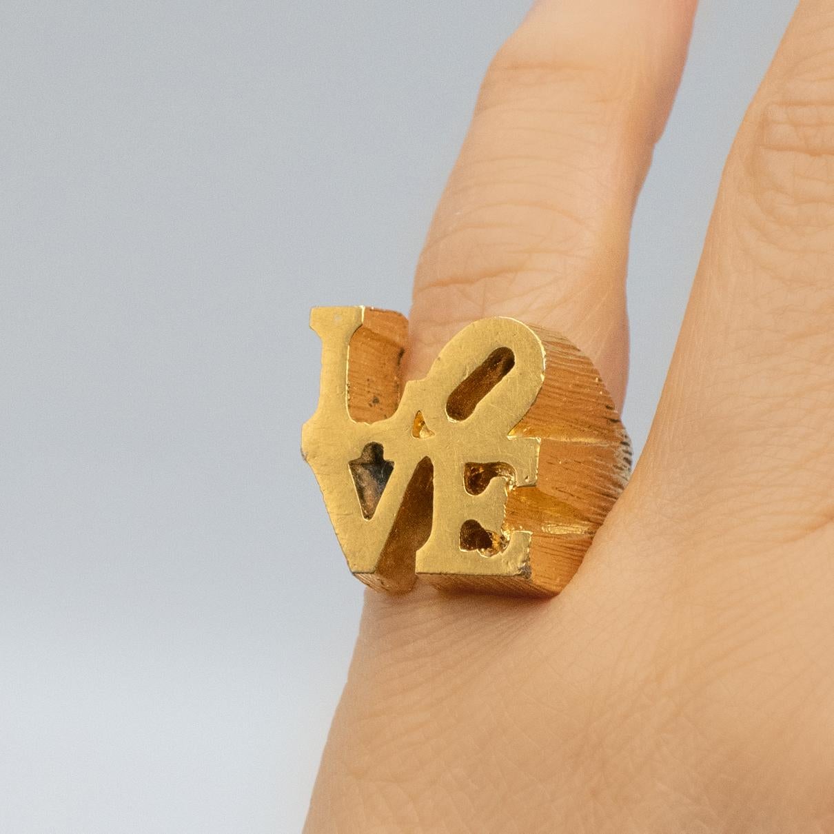 Modern 1960s Robert Indiana Sculptural Love Ring For Sale