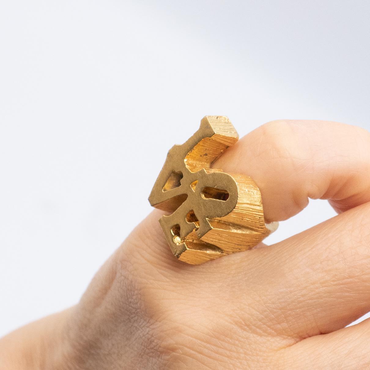 1960s Robert Indiana Sculptural Love Ring For Sale 3