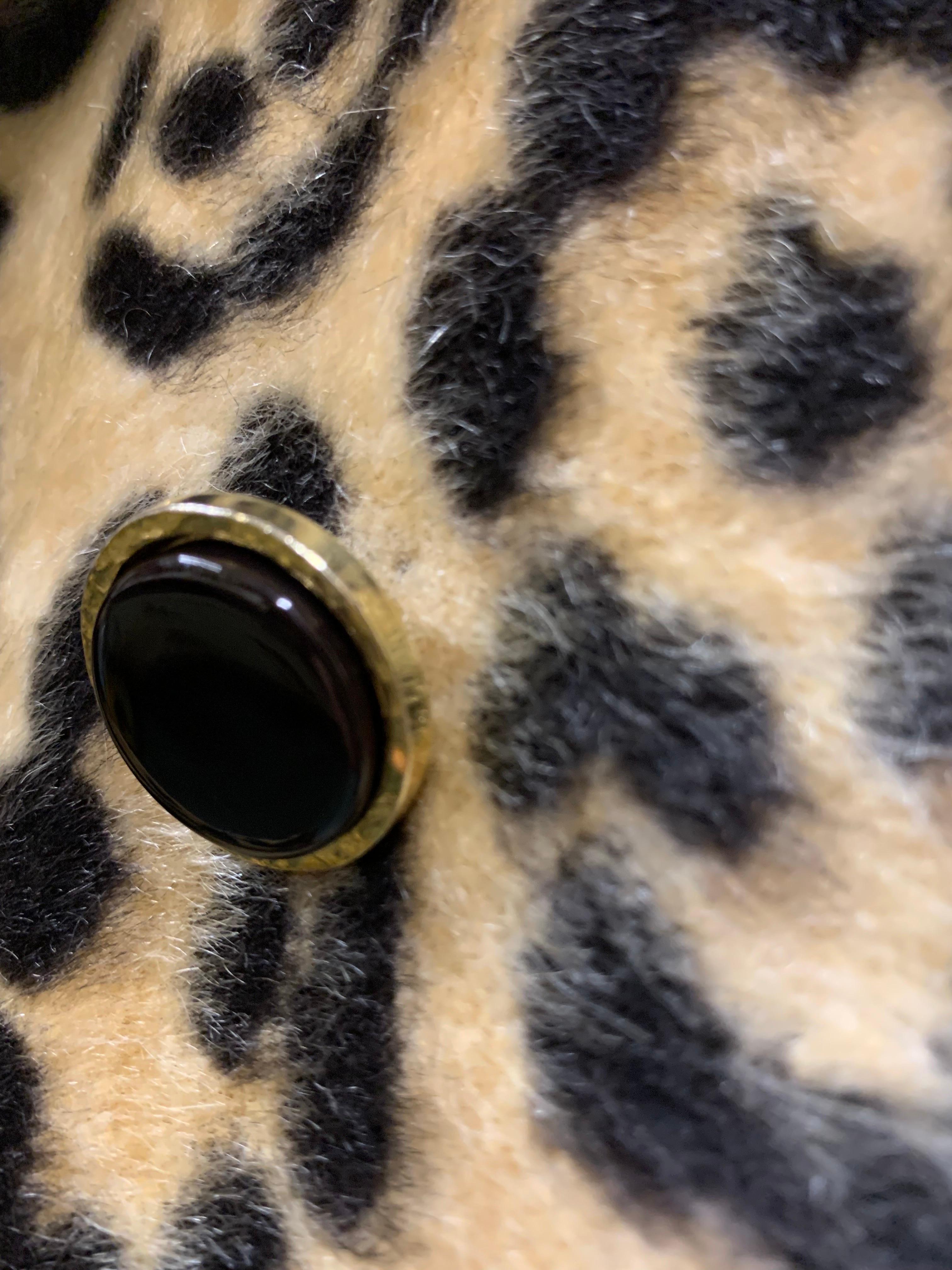 1960's Robert Thekoff Faux Leopard Fur Double-Breasted Coat w Lush Fur Collar  en vente 6