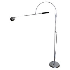 Vintage 1960s Robert Sonneman Chrome Orbiter Floor Lamp