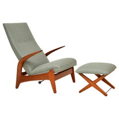 1960s Rock ‘n’ Rest Armchair and Stool by Rastad & Relling