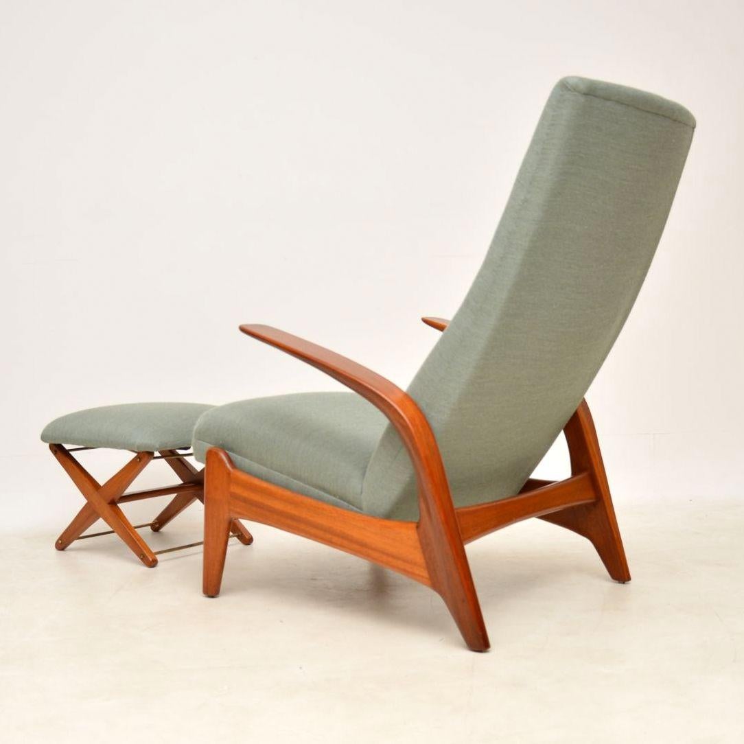 1960s Rock ‘n’ Rest Armchair and Stool by Rastad & Relling 4