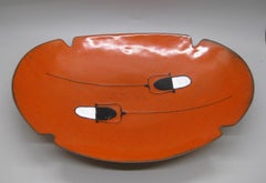 1960's Rock & Roll Music Microphone Enamel over Copper Abstract Dish Ashtray