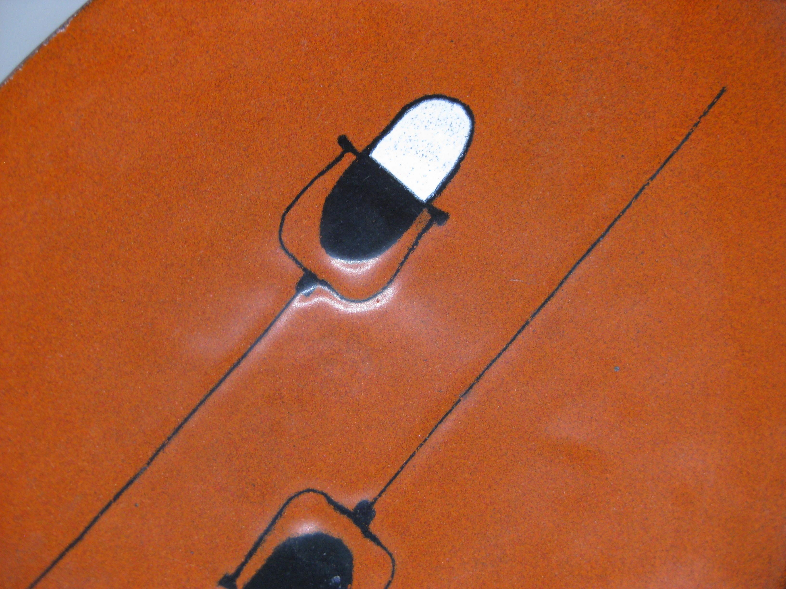 1960's Rock & Roll Music Microphone Enamel over Copper Abstract Dish Ashtray For Sale 2