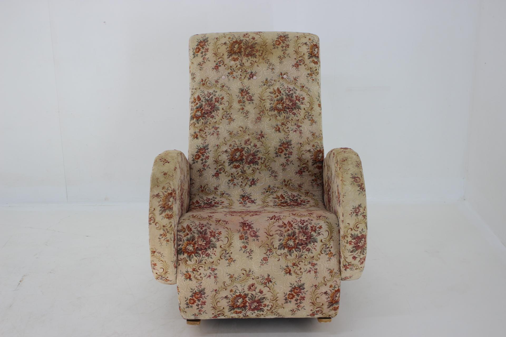 Fabric 1960s Rocking Chair, Czechoslovakia For Sale