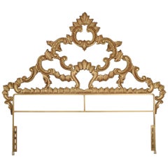 1960s Rococo Style Italian Gold Metal Full Size Headboard