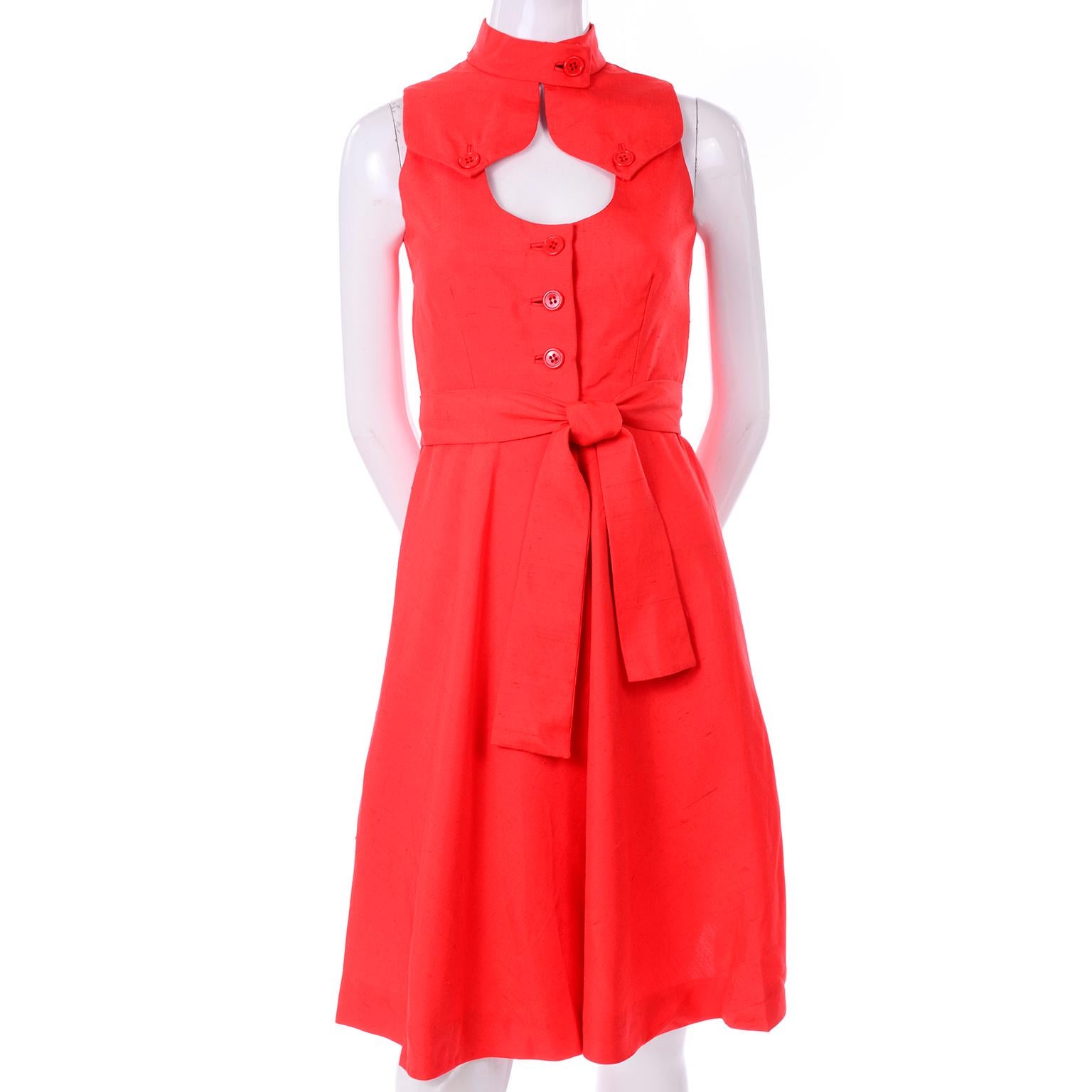 red 1960s dress