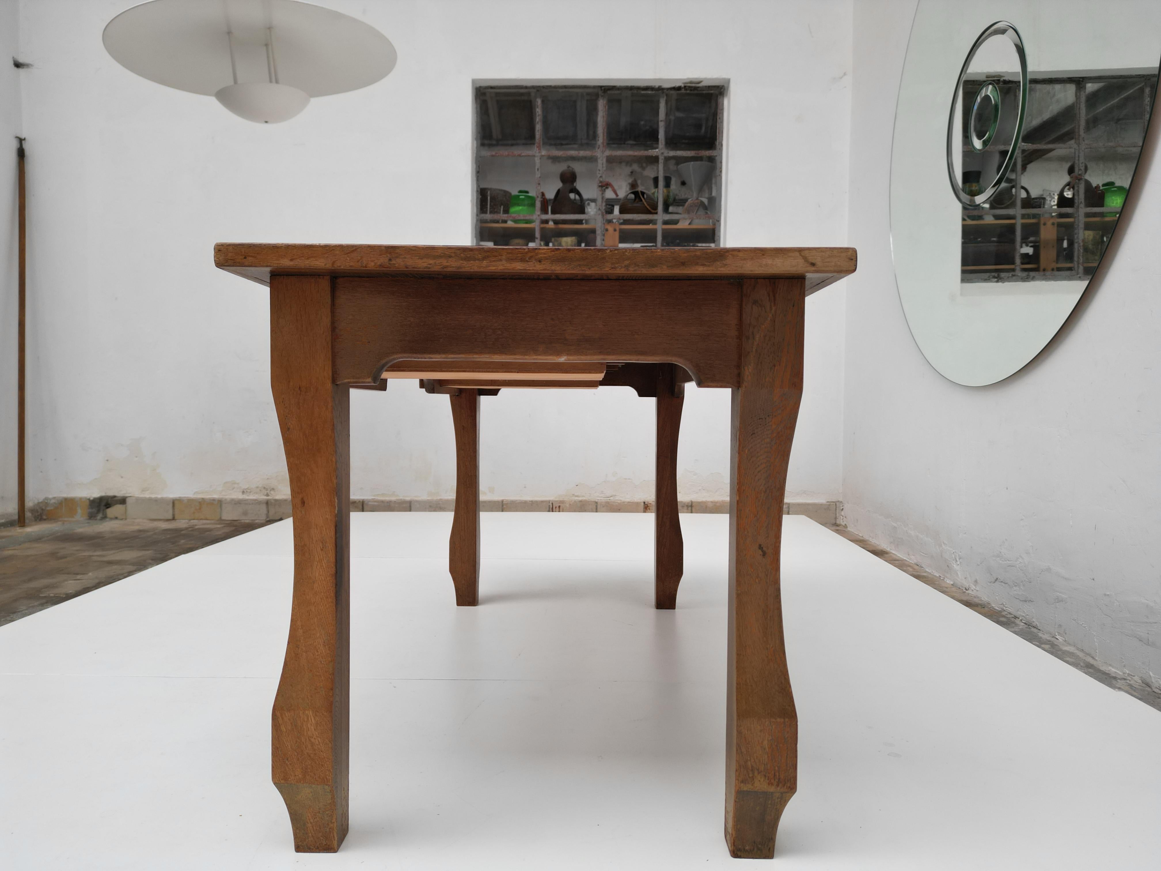 1960's Roger Capron Vallauris Ceramic Tiles & Oak Brutalist Table/Desk France For Sale 2