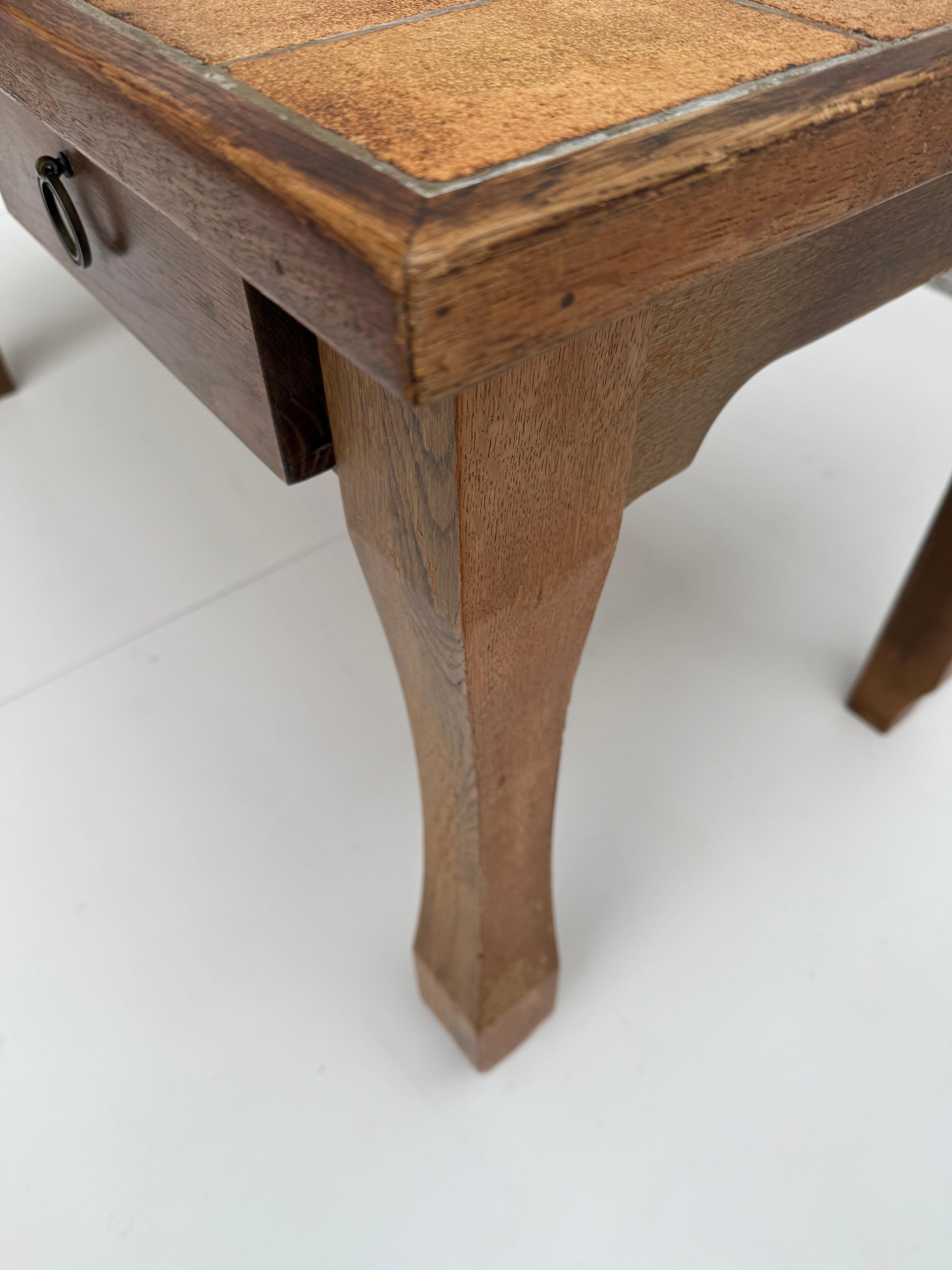 1960's Roger Capron Vallauris Ceramic Tiles & Oak Brutalist Table/Desk France For Sale 6