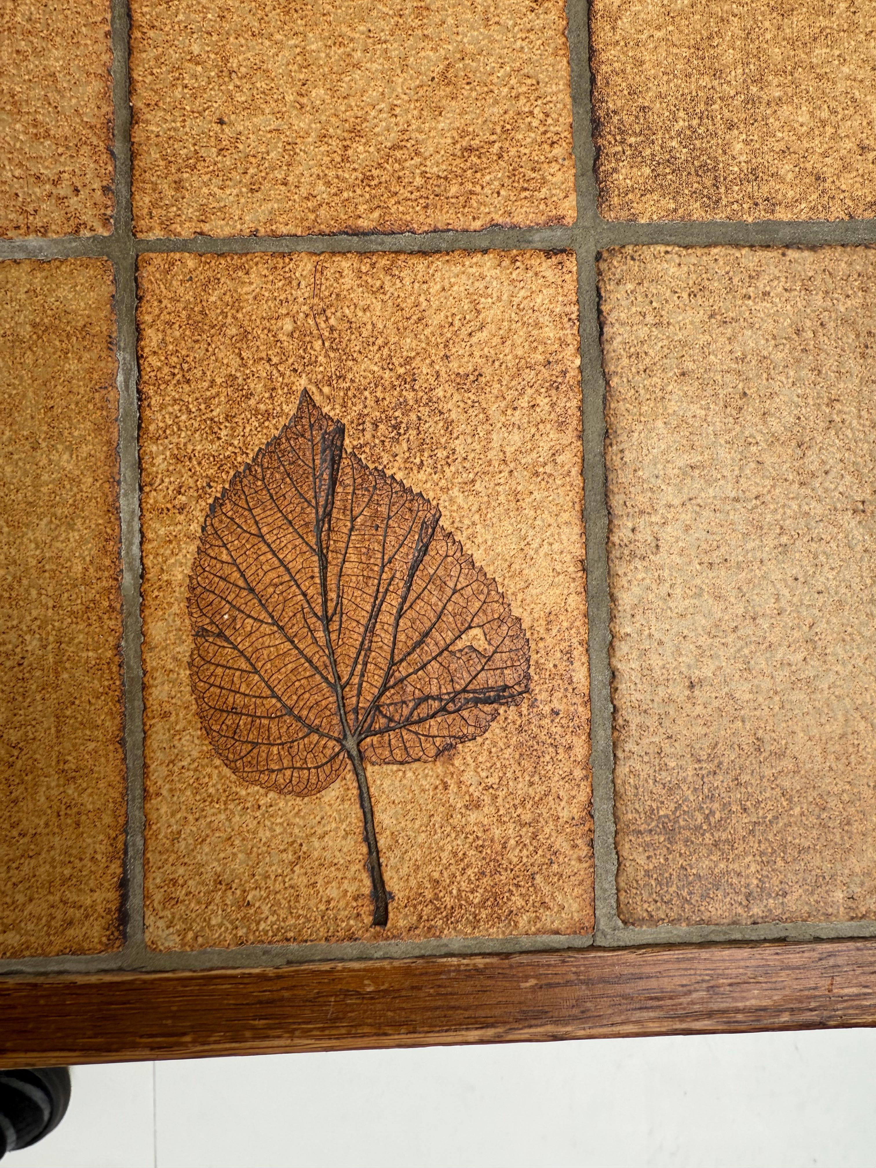 1960's Roger Capron Vallauris Ceramic Tiles & Oak Brutalist Table/Desk France For Sale 7