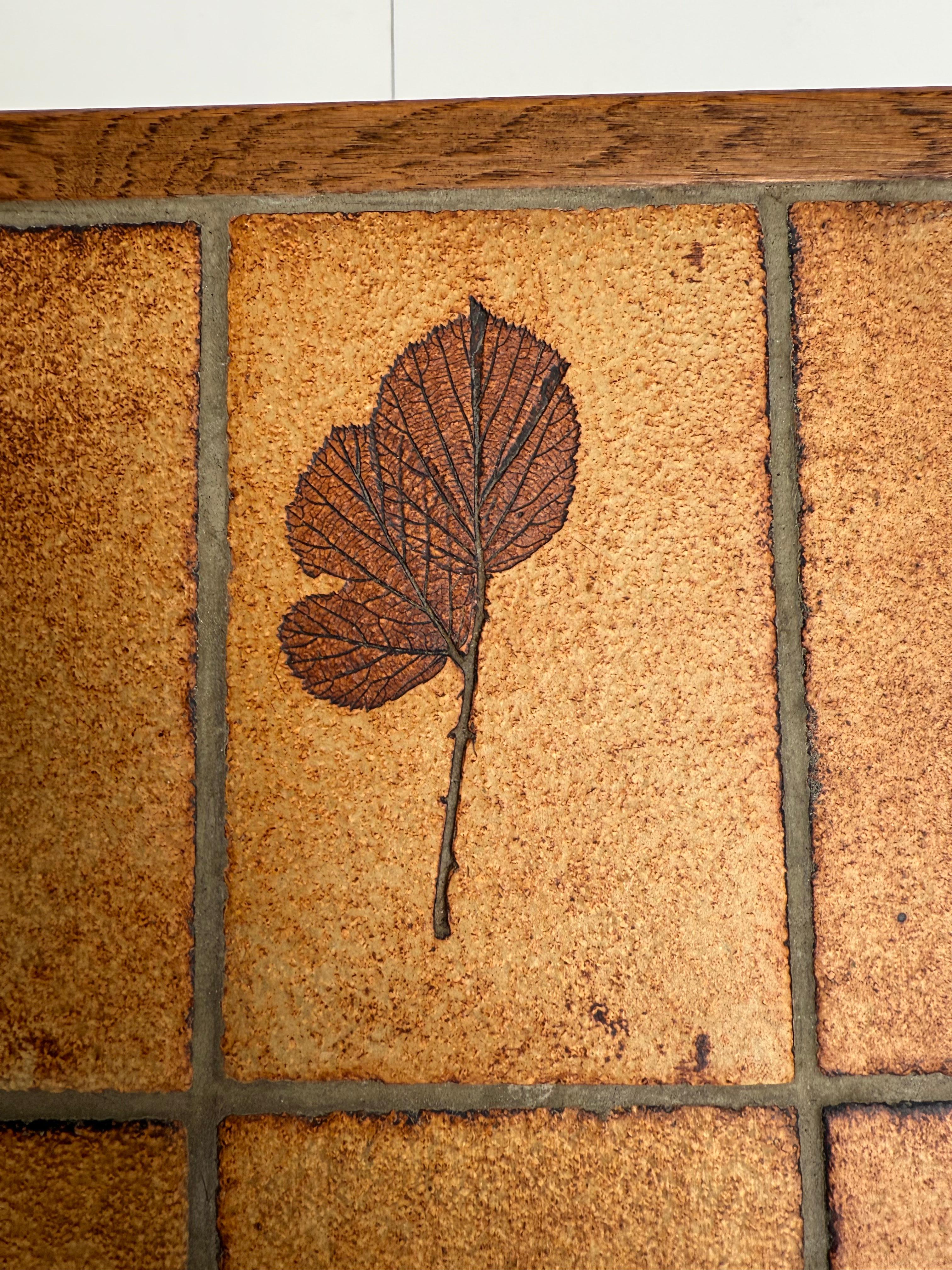 1960's Roger Capron Vallauris Ceramic Tiles & Oak Brutalist Table/Desk France For Sale 9