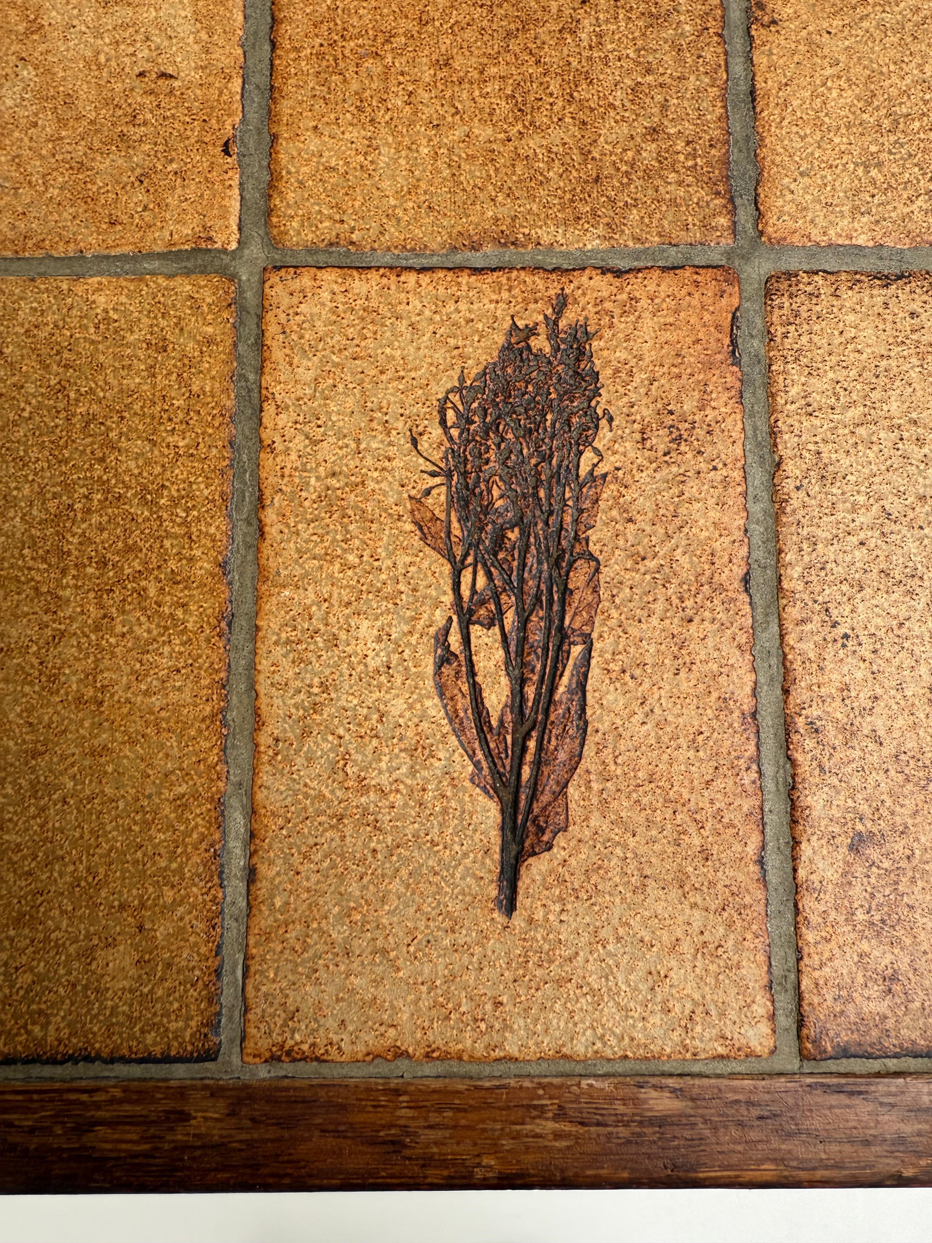 1960's Roger Capron Vallauris Ceramic Tiles & Oak Brutalist Table/Desk France For Sale 11