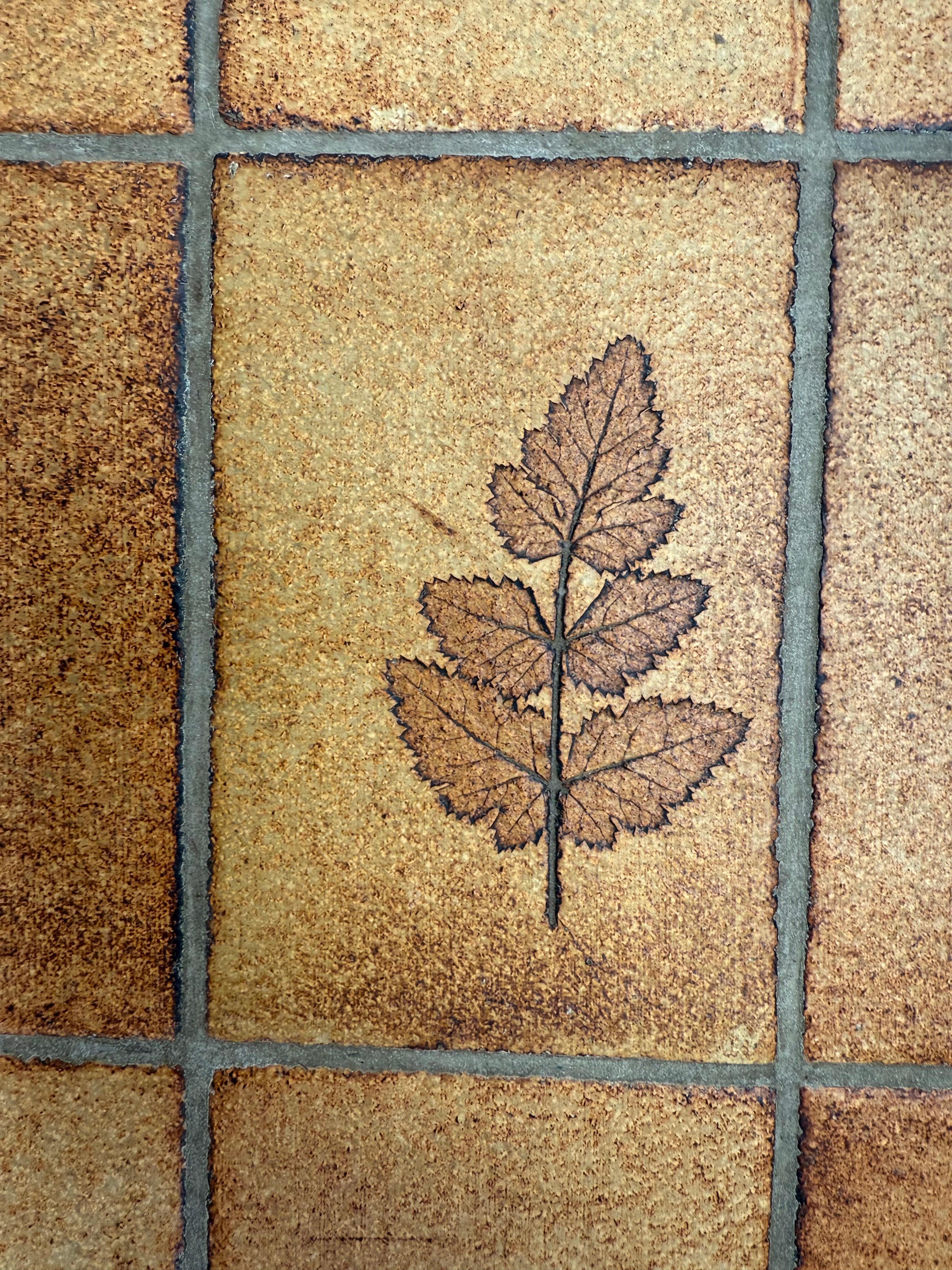 French 1960's Roger Capron Vallauris Ceramic Tiles & Oak Brutalist Table/Desk France For Sale