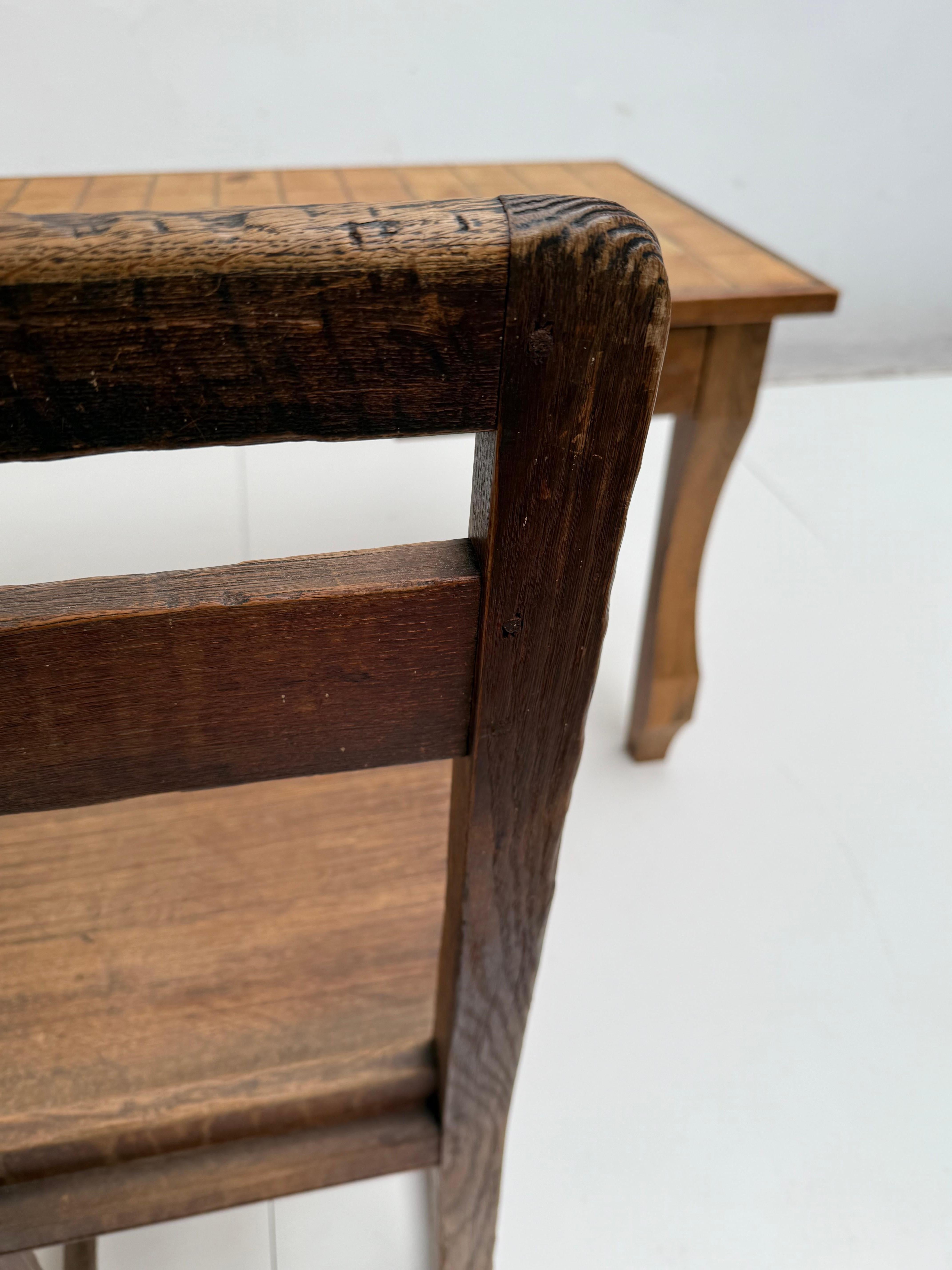 1960's Roger Capron Vallauris Ceramic Tiles & Oak Brutalist Table/Desk France In Good Condition For Sale In bergen op zoom, NL