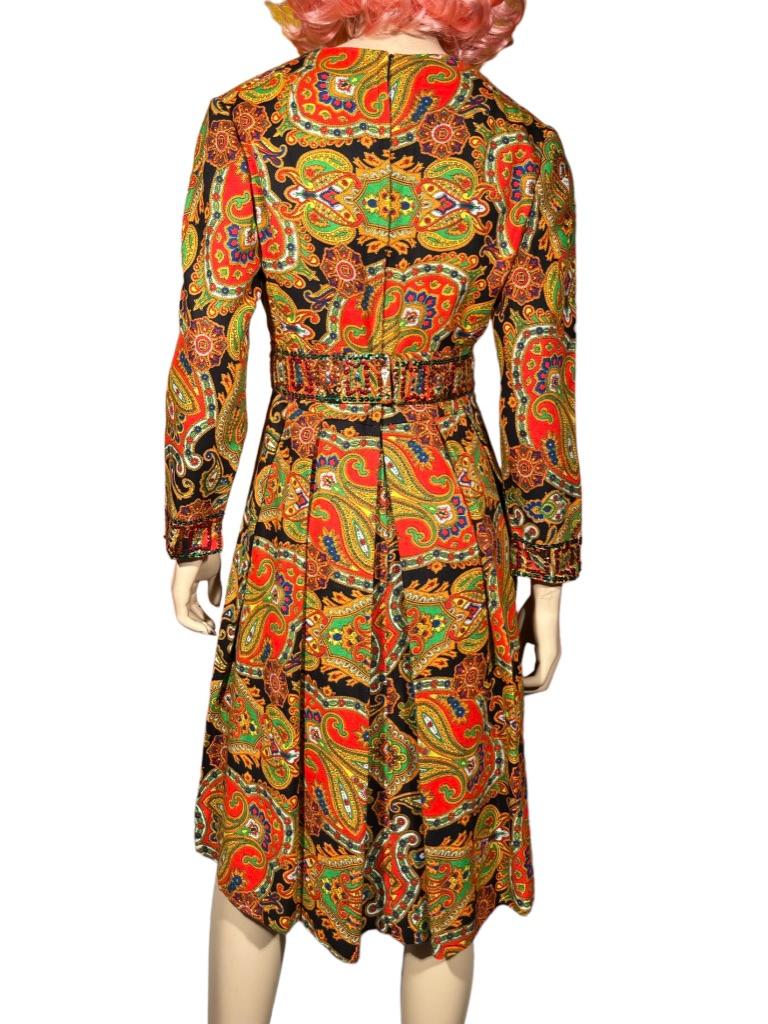 Robe à motif cachemire Roger Milot pour Fred Perlberg, années 1960 2