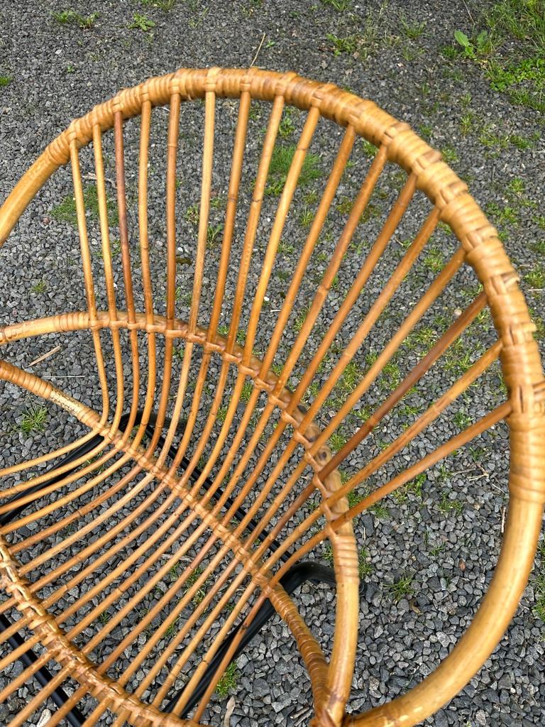 1960s Rohé Noordwolde Dutch Patio/Glashouse Set, 2 Rattan Chairs and Table For Sale 4
