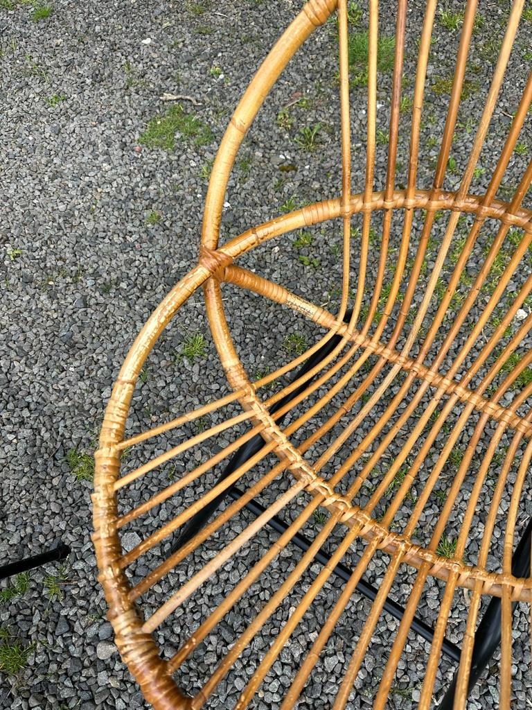 1960s Rohé Noordwolde Dutch Patio/Glashouse Set, 2 Rattan Chairs and Table For Sale 5