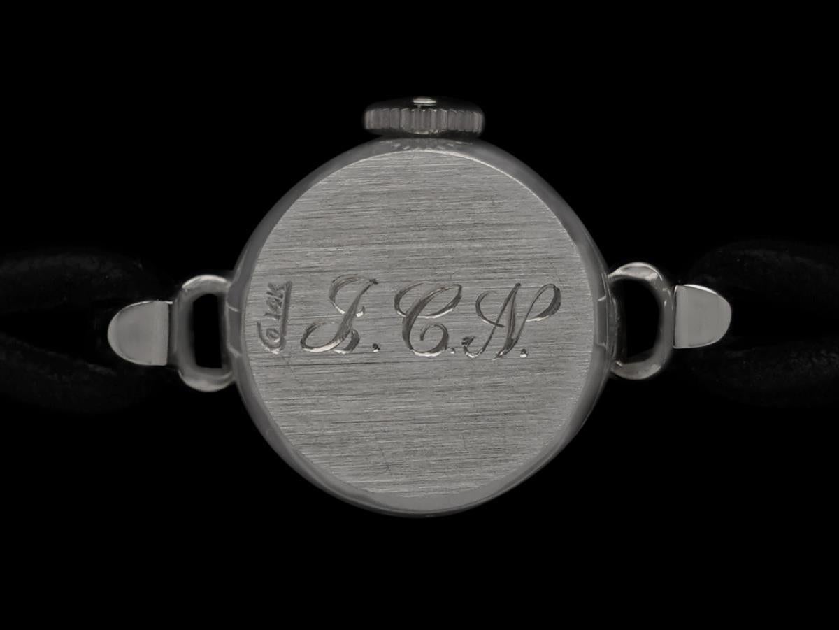 1960's Rolex Ladies 14K White Gold & Diamond Dress Watch For Sale 2