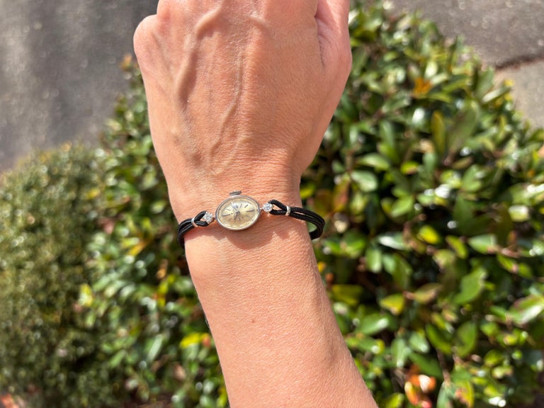 1960's Rolex Ladies Dress Watch, Silver Dial - 14K White Gold & Diamonds