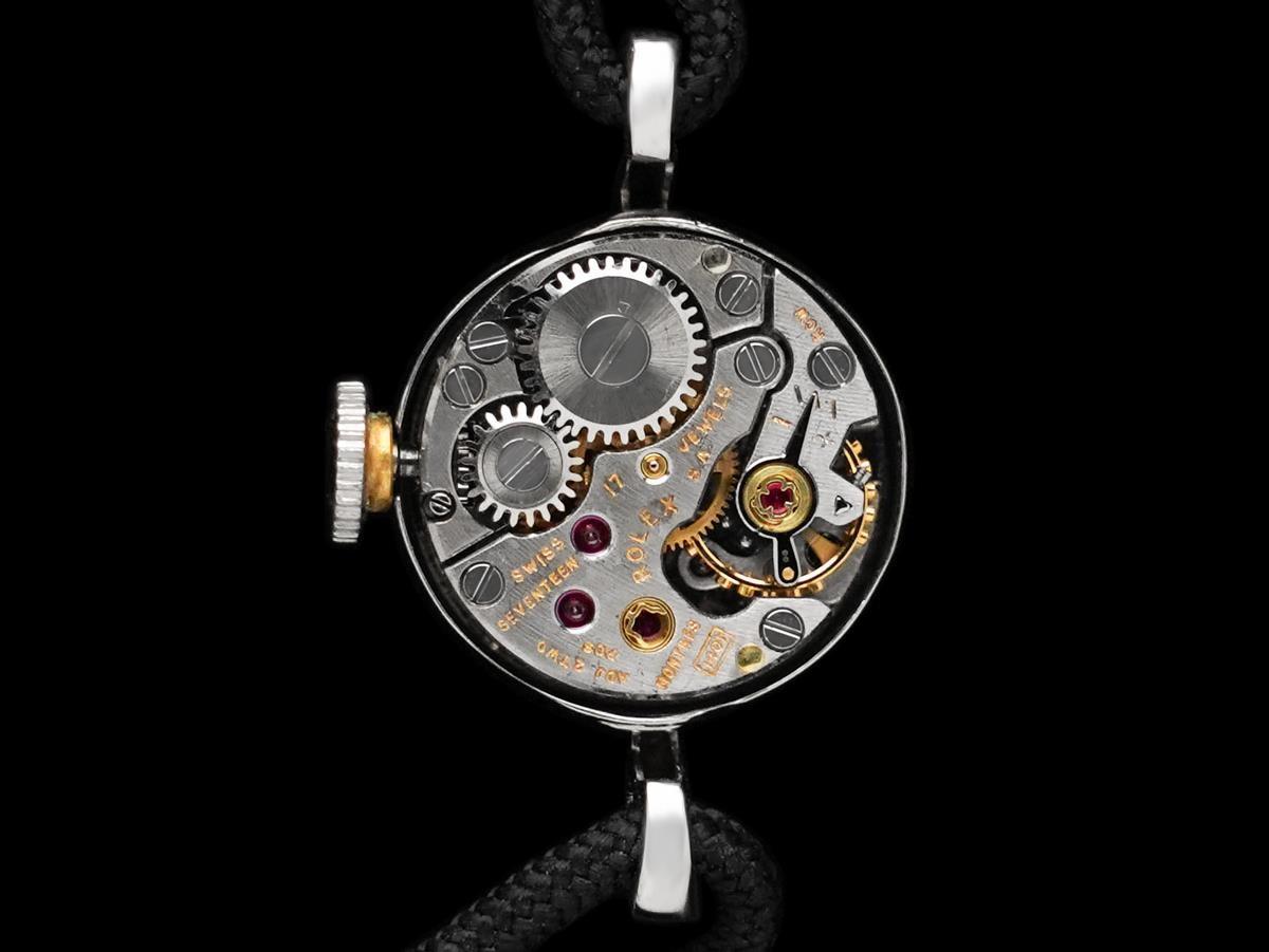 Rolex Dress Watch da donna del 1960, quadrante argento - oro bianco 14 carati in vendita 3