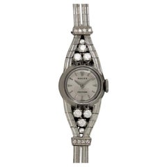 1960's Rolex Ladies Vintage Cocktail Watch - 18K White Gold & Diamonds