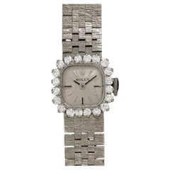1960's Rolex Vintage Ladies Dress Bracelet Watch - 14K White Gold & Diamonds