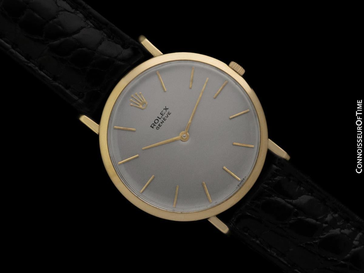 1960's Rolex Vintage Mens Ultra Thin Pre-Cellini Handwound Dress Watch In Excellent Condition In Suwanee, GA