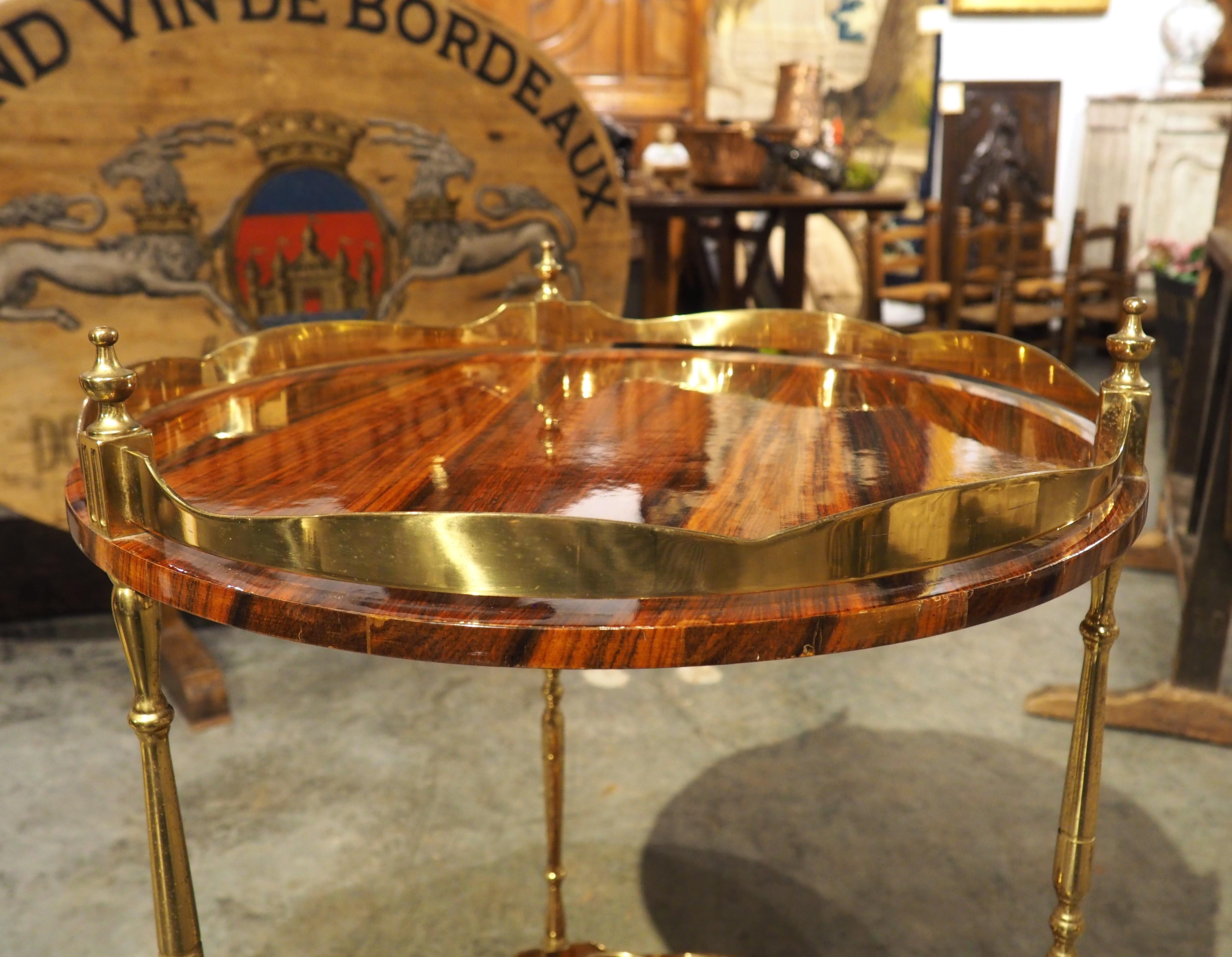 1960s Rolling 2-Level Italian Bar Cart with 6 Bottle Holder 6