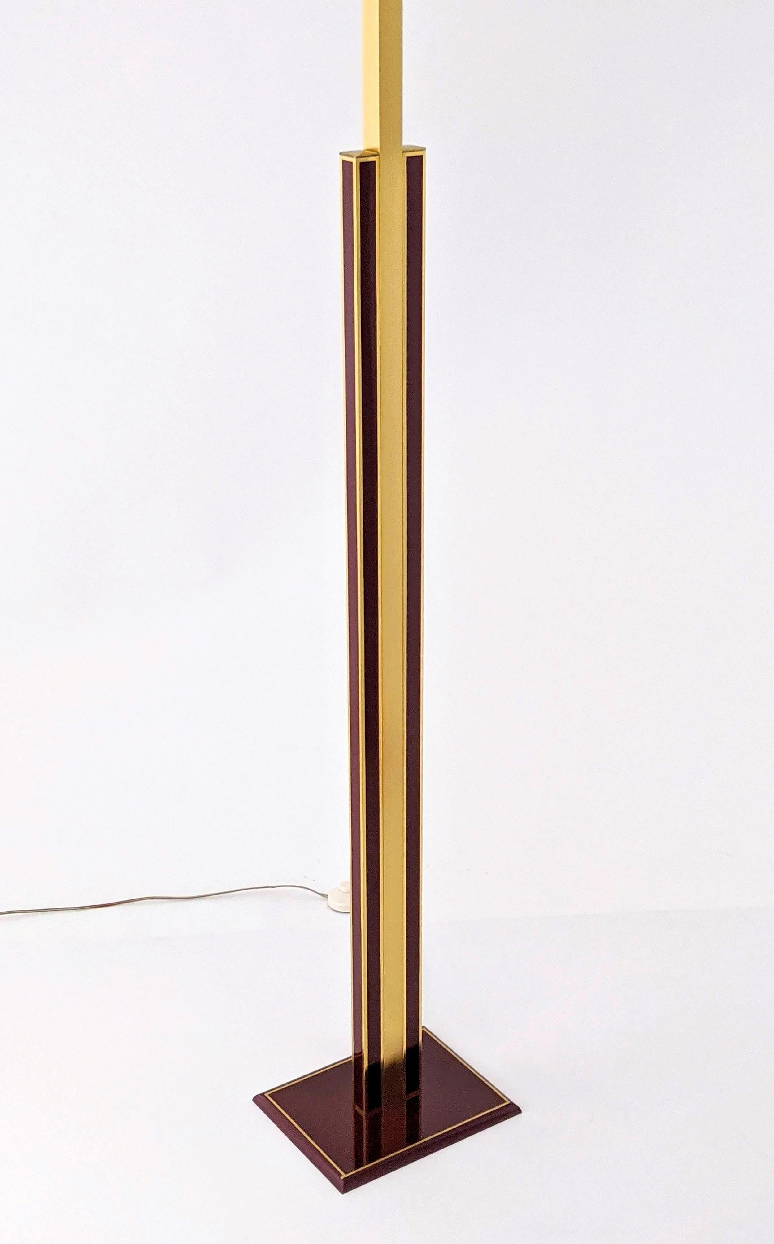 Mid-20th Century 1960s Romeo Rega Massive Brass Floor Lamp, Italia For Sale