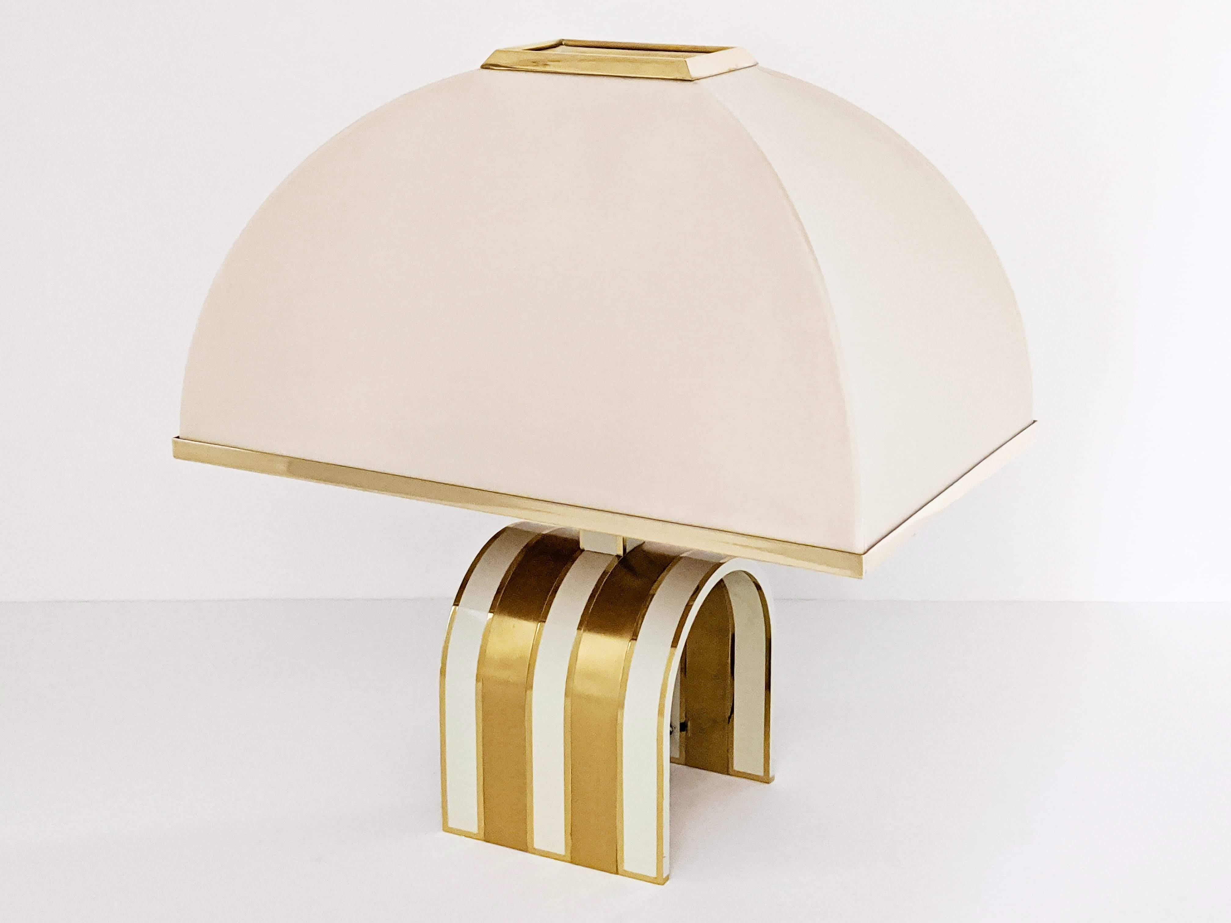 1960s Romeo Rega Solid Brass Table Lamp, Italia 4