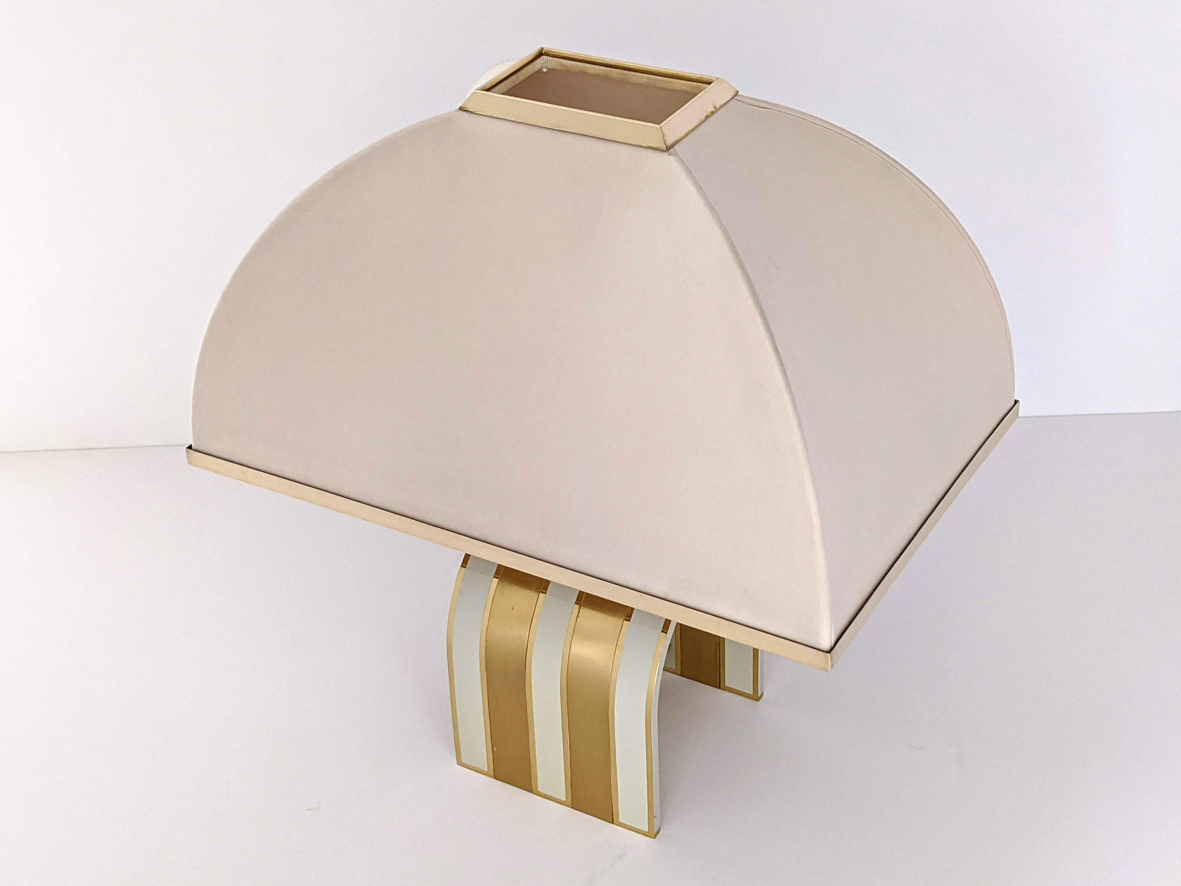 Italian 1960s Romeo Rega Solid Brass Table Lamp, Italia
