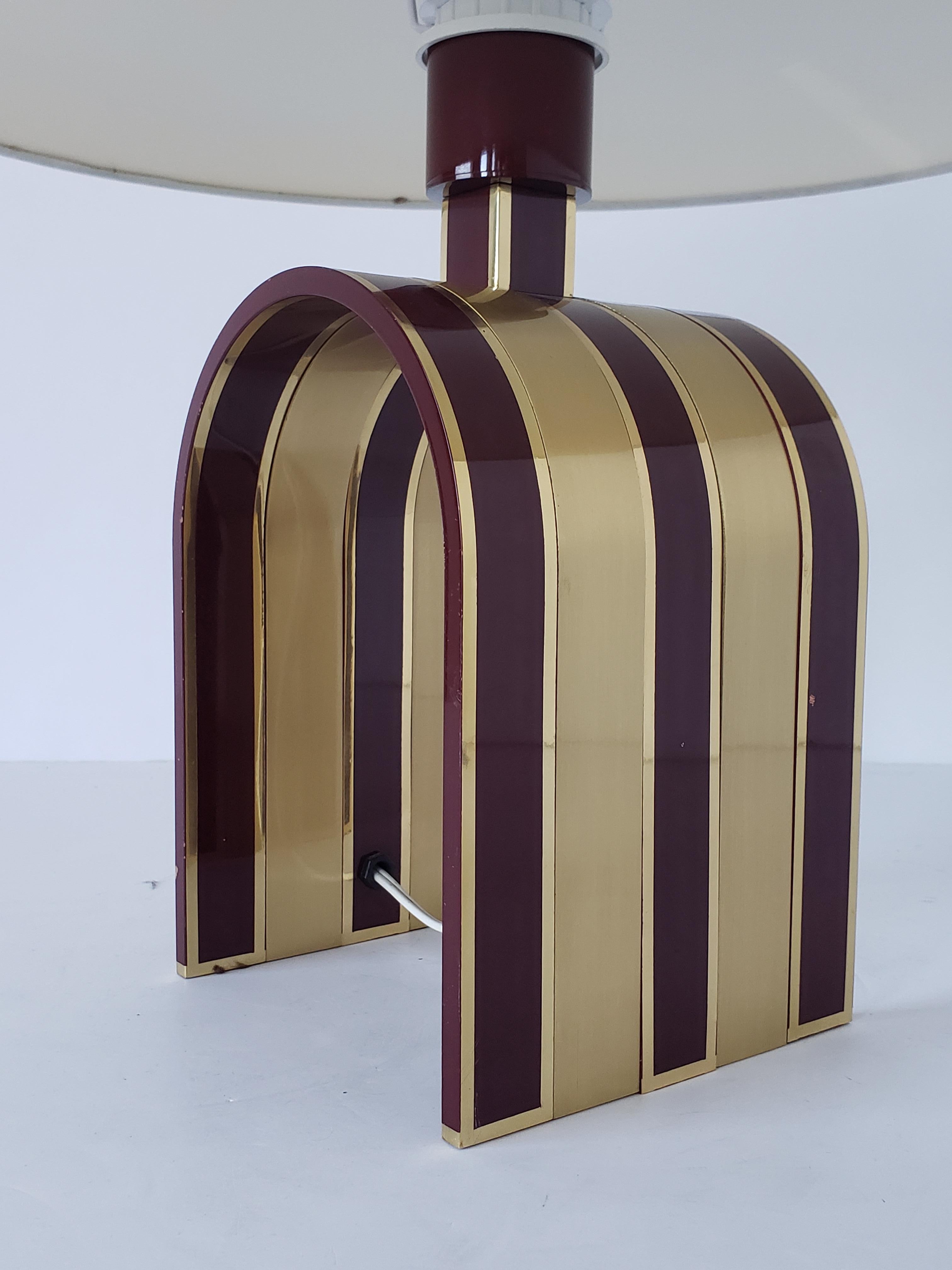 Mid-Century Modern 1960s Romeo Rega Solid Brass Table Lamp, Italia